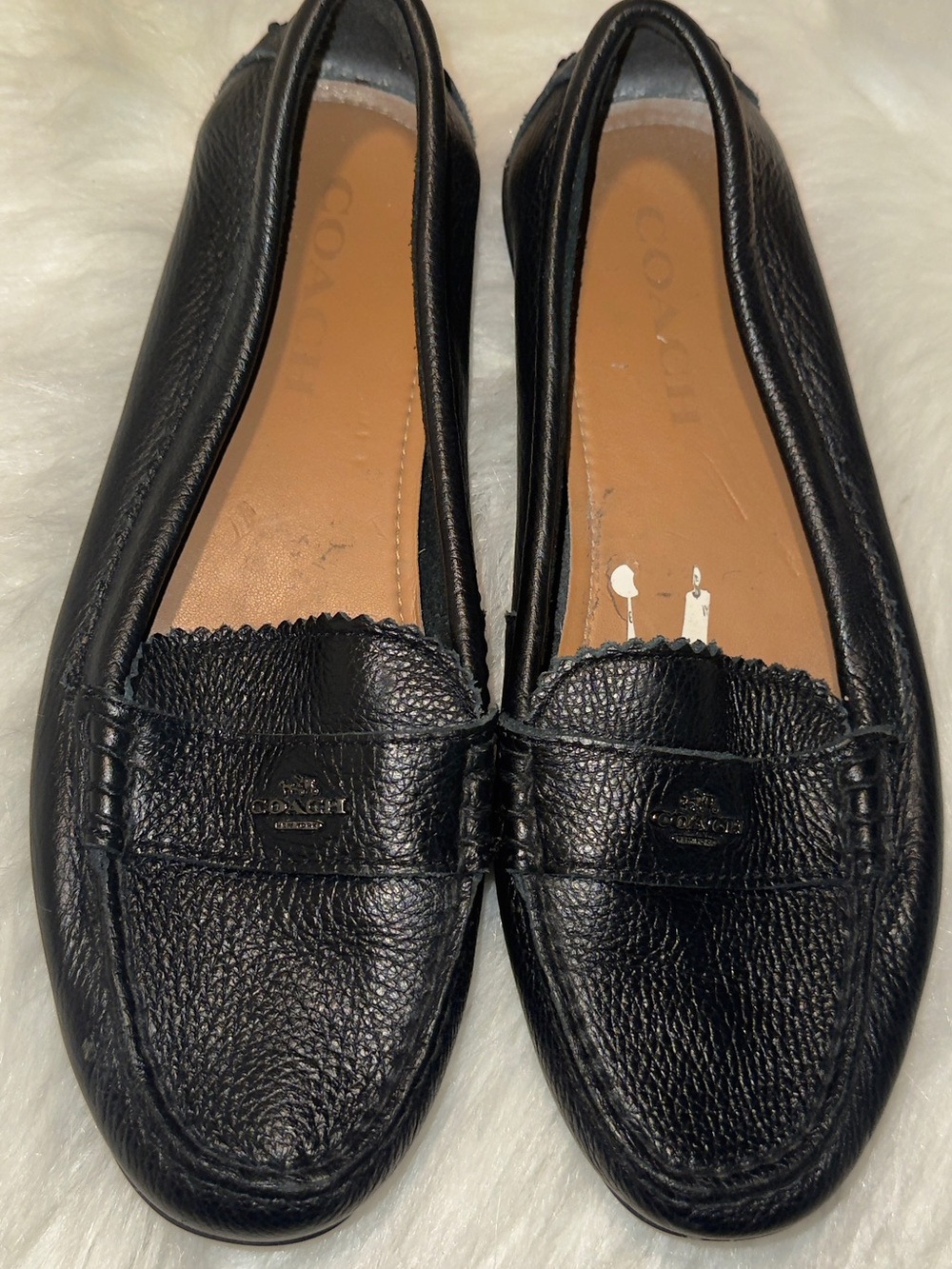 Coach Black Pebbled Leather Penny Loafers - Women's size 7